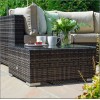 Nova Garden Furniture Chelsea Brown Rattan Corner Sofa Set with Coffee Table