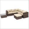 Nova Garden Furniture Chelsea Brown Rattan Corner Sofa Set with Coffee Table