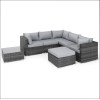 Nova Garden Furniture Chelsea Grey Rattan Corner Sofa Set with Coffee Table