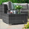 Nova Garden Furniture Chelsea Grey Rattan Corner Sofa Set with Coffee Table