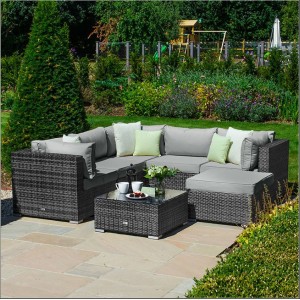Nova Garden Furniture Chelsea Grey Rattan Corner Sofa Set with Coffee Table Nova Garden Furniture Chelsea Grey Rattan Corner Sofa Set with Coffee Table