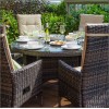 Nova Garden Furniture Ruxley Brown Rattan 6 Seat Round Dining Set