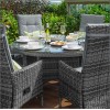 Nova Garden Furniture Ruxley Grey Rattan 6 Seat Round Dining Set