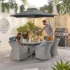 Nova Garden Furniture Camilla White Wash Rattan 6 Seat Oval Dining Set