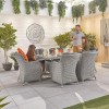 Nova Garden Furniture Camilla White Wash Rattan 6 Seat Rectangular Dining Set