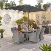 Nova Garden Furniture Camilla White Wash Rattan 6 Seat Rectangular Dining Set