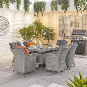 Nova Garden Furniture Camilla White Wash Rattan 6 Seat Rectangular Dining Set Nova Garden Furniture Camilla White Wash Rattan 6 Seat Rectangular Dining Set