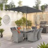 Nova Garden Furniture Camilla White Wash Rattan 6 Seat Rectangular Dining Set