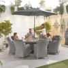 Nova Garden Furniture Camilla White Wash Rattan 8 Seat Round Dining Set