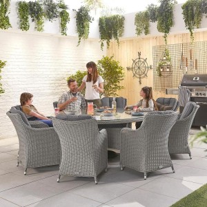 Nova Garden Furniture Camilla White Wash Rattan 8 Seat Round Dining Set Nova Garden Furniture Camilla White Wash Rattan 8 Seat Round Dining Set
