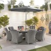 Nova Garden Furniture Camilla White Wash Rattan 8 Seat Round Dining Set