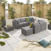 Nova Garden Furniture Chelsea Slate Grey Rattan Corner Sofa Set with Coffee Table