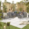 Nova Garden Furniture Chelsea White Wash Rattan Corner Sofa Set with Coffee Table