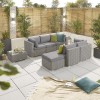 Nova Garden Furniture Chelsea White Wash Rattan Corner Sofa Set with Coffee Table