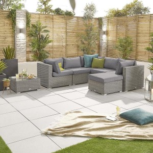 Nova Garden Furniture Chelsea White Wash Rattan Corner Sofa Set with Coffee Table Nova Garden Furniture Chelsea White Wash Rattan Corner Sofa Set with Coffee Table