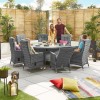 Nova Garden Furniture Ruxley Grey Rattan 8 Seat Round Dining Set