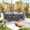 Nova Garden Furniture Ruxley Grey Rattan 8 Seat Round Dining Set