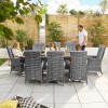 Nova Garden Furniture Ruxley Grey Rattan 8 Seat Rectangular Dining Set