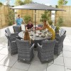 Nova Garden Furniture Sienna Grey Rattan 10 Seat Round Dining Set