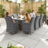 Nova Garden Furniture Sienna Grey Rattan 8 Seat Rectangular Dining Set