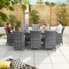 Nova Garden Furniture Sienna Grey Rattan 8 Seat Rectangular Dining Set