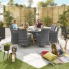 Nova Garden Furniture Sienna Grey Rattan 8 Seat Round Dining Set