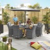 Nova Garden Furniture Sienna Grey Rattan 8 Seat Round Dining Set