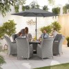 Nova Garden Furniture Thalia White Wash Rattan 8 Seat Round Dining Set