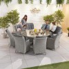 Nova Garden Furniture Thalia White Wash Rattan 8 Seat Round Dining Set