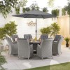 Nova Garden Furniture Thalia White Wash Rattan 8 Seat Round Dining Set