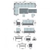 Nova Garden Furniture Cambridge Grey Rattan Left Hand Corner Dining Set with Extending Table