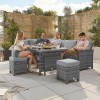 Nova Garden Furniture Cambridge Grey Rattan Left Hand Corner Dining Set with Extending Table