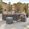 Nova Garden Furniture Cambridge Grey Rattan Right Hand Corner Dining Set with Extending Table