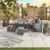 Nova Garden Furniture Cambridge Grey Rattan Right Hand Corner Dining Set with Extending Table