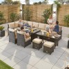 Nova Garden Furniture Cambridge Brown Rattan Left Hand Deluxe Corner Dining Set with Extending Table