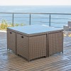 Nova Garden Furniture Catherine Willow Rattan 4 Seat Square Cube Dining Set with Footstools