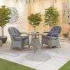 Nova Garden Furniture Leeanna White Wash Rattan 2 Seat Round Bistro Set