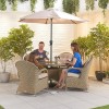 Nova Garden Furniture Leeanna Willow Rattan 4 Seat Round Dining Set