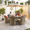 Nova Garden Furniture Leeanna Willow Rattan 6 Seat Round Dining Set