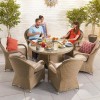 Nova Garden Furniture Leeanna Willow Rattan 6 Seat Round Dining Set