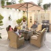 Nova Garden Furniture Leeanna Willow Rattan 6 Seat Rectangular Dining Set