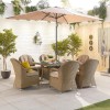 Nova Garden Furniture Leeanna Willow Rattan 6 Seat Rectangular Dining Set