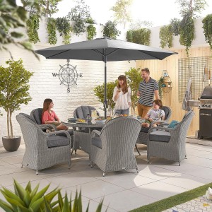 Nova Garden Furniture Leeanna White Wash Rattan 6 Seat Oval Dining Set Nova Garden Furniture Leeanna White Wash Rattan 6 Seat Oval Dining Set