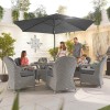 Nova Garden Furniture Leeanna White Wash Rattan 6 Seat Oval Dining Set