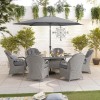 Nova Garden Furniture Leeanna White Wash Rattan 6 Seat Oval Dining Set