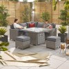 Nova Garden Furniture Ciara White Wash Rattan Compact Corner Dining Set with Fire Pit Table