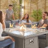 Nova Garden Furniture Ciara White Wash Rattan Compact Corner Dining Set with Fire Pit Table