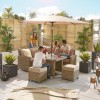 Nova Garden Furniture Ciara Willow Rattan Compact Corner Dining Set with Parasol Hole Table