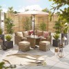 Nova Garden Furniture Ciara Willow Rattan Compact Corner Dining Set with Parasol Hole Table