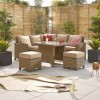 Nova Garden Furniture Ciara Willow Rattan Compact Corner Dining Set with Parasol Hole Table